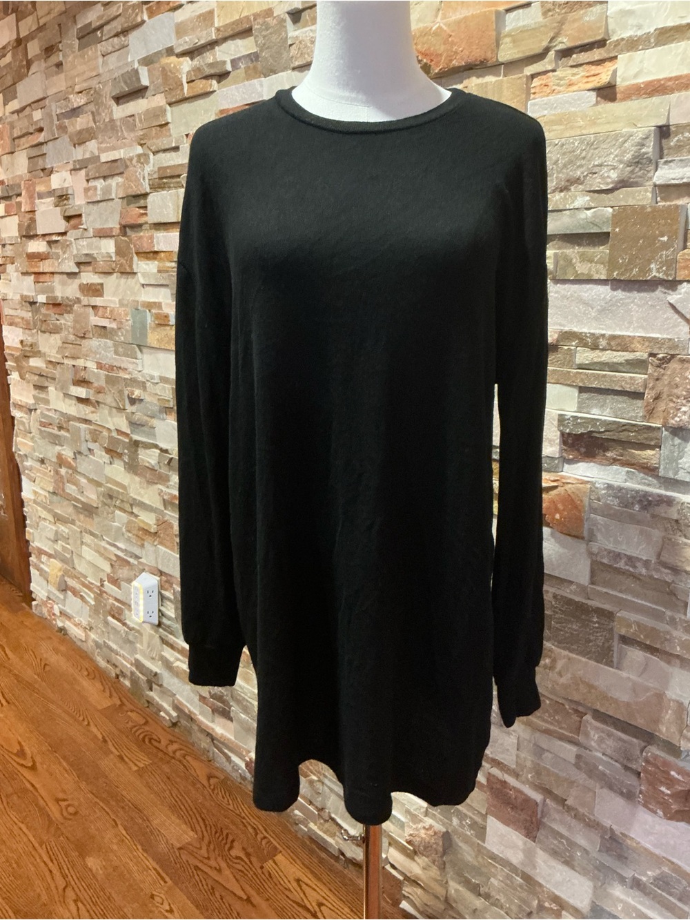 Reformation Black Modal/Tencel Long Sleeve Mini Dress/Tunic